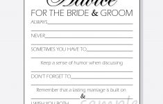 Diy Advice For The Bride &amp; Groom Printable Cards For A Shower | Etsy - Free Printable Bridal Shower Advice Cards