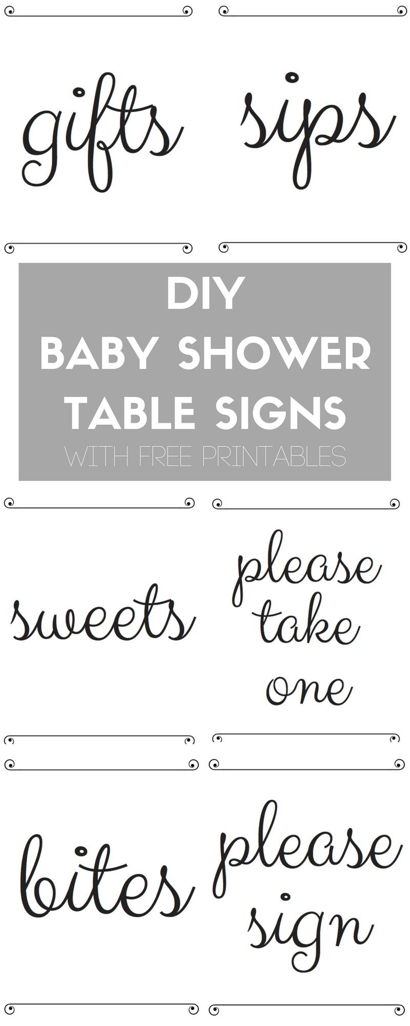 Diy Baby Shower Table Signs With Free Printables - Free Printable Baby Shower Table Signs