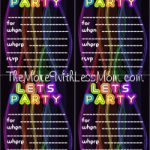 Diy Glow Party Teen Birthday – Free Printable Neon Invitations   Free Printable Glow In The Dark Birthday Party Invitations