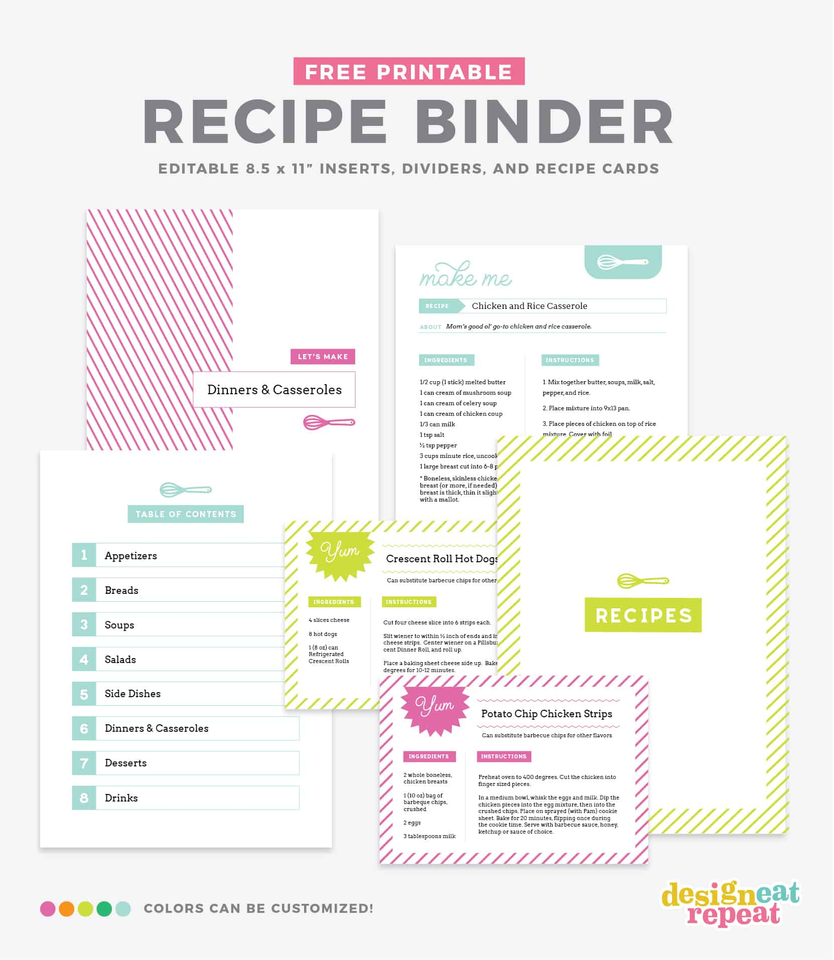 Diy Recipe Book (With Free Printable Recipe Binder Kit!) - Free Printable Recipe Binder