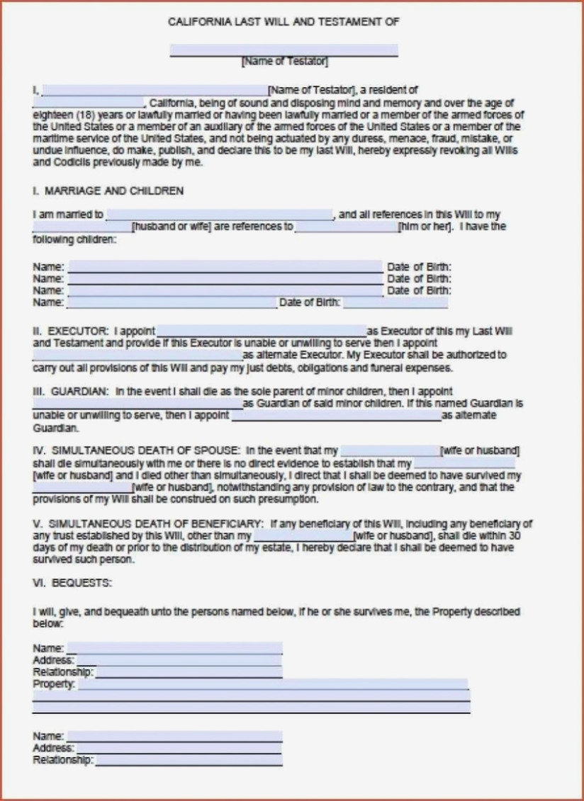 Download Free 13 Florida Last Will And Testament Form – Generate - Free Printable Florida Last Will And Testament Form