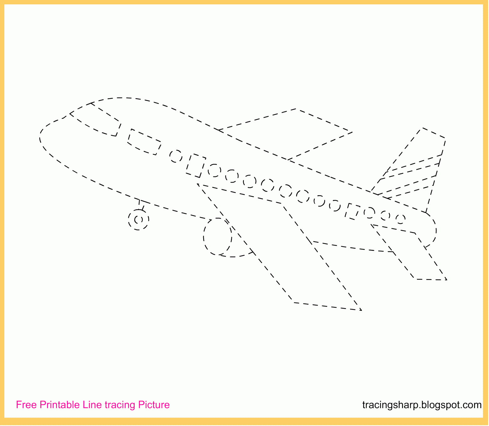 Download Free Printable Aeroplane Line Tracing Drawing Worksheets - Free Printable Drawing Worksheets