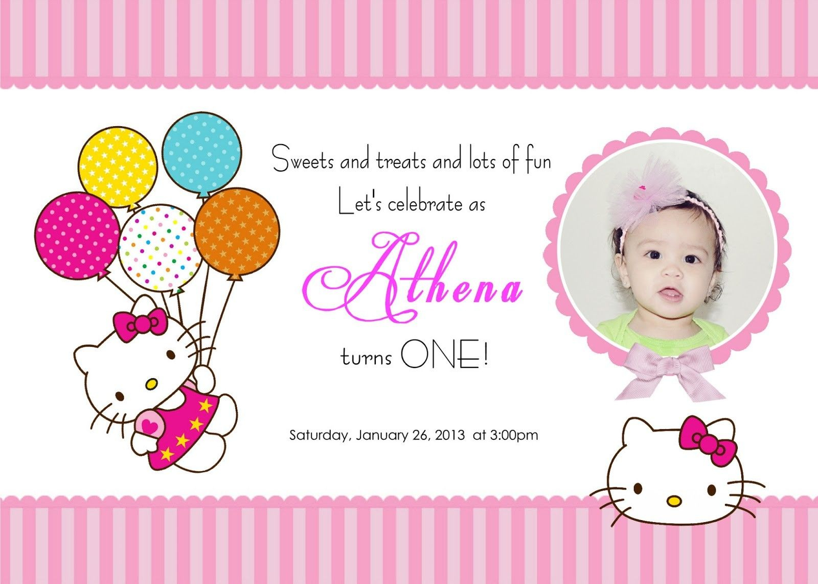 Download Free Template Hello Kitty Printable Birthday Invitations - Hello Kitty Free Printable Invitations For Birthday