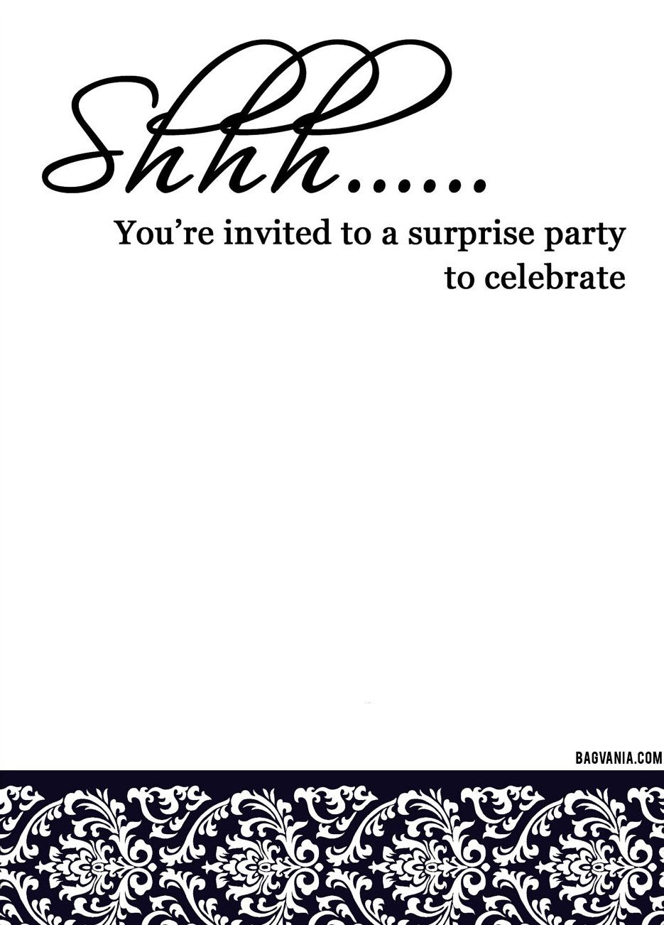 Download Now Free Adult Birthday Invitations | Bagvania Invitation - Free Printable Surprise Party Invitation Templates