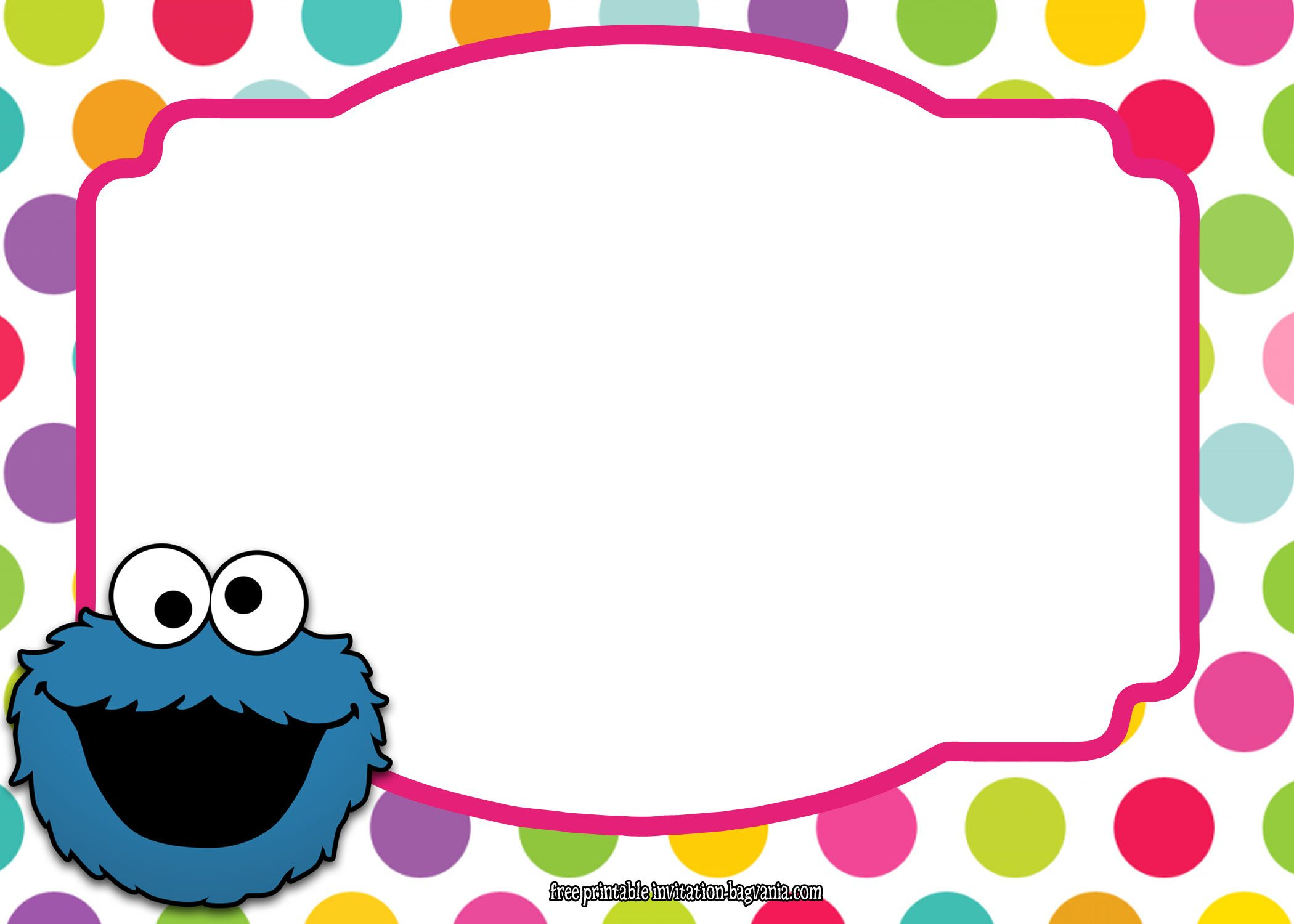 Download Now Sesame Street All Characters Invitation Template - Free Printable Cookie Monster Birthday Invitations