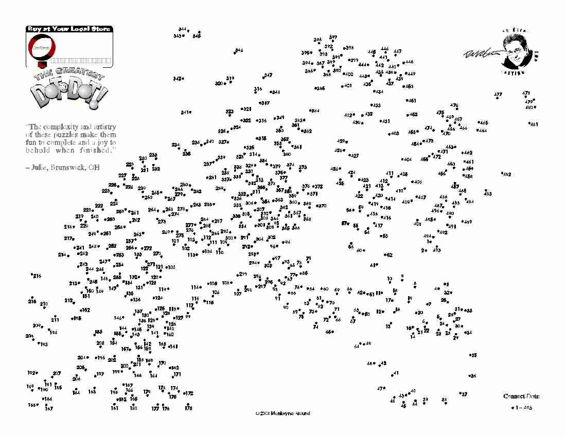 Downloadable Dot-To-Dot Puzzles - Free Printable Difficult Dot To Dot Puzzles