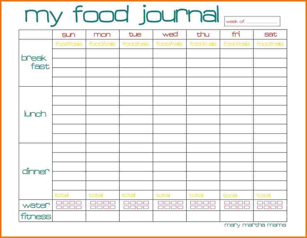 calorie spreadsheet