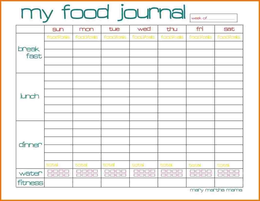 Printable Calorie Count Form Printable Forms Free Online