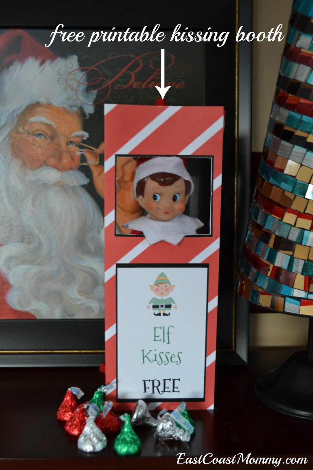 East Coast Mommy: Elf Kissing Booth (Free Printable) - Elf On The Shelf Kissing Booth Free Printable
