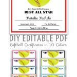 Editable Pdf Sports Team Softball Certificate Award Template In 10   Free Printable Softball Award Certificates