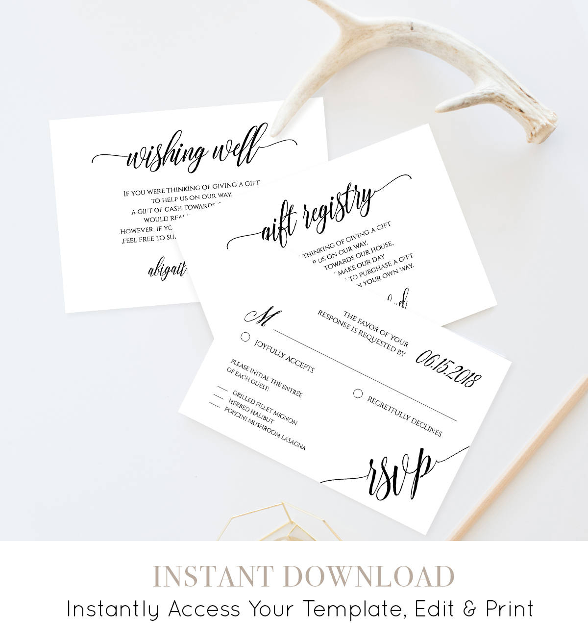 Enclosure Card Template, Printable Insert Card, Editable File For - Free Printable Enclosure Cards