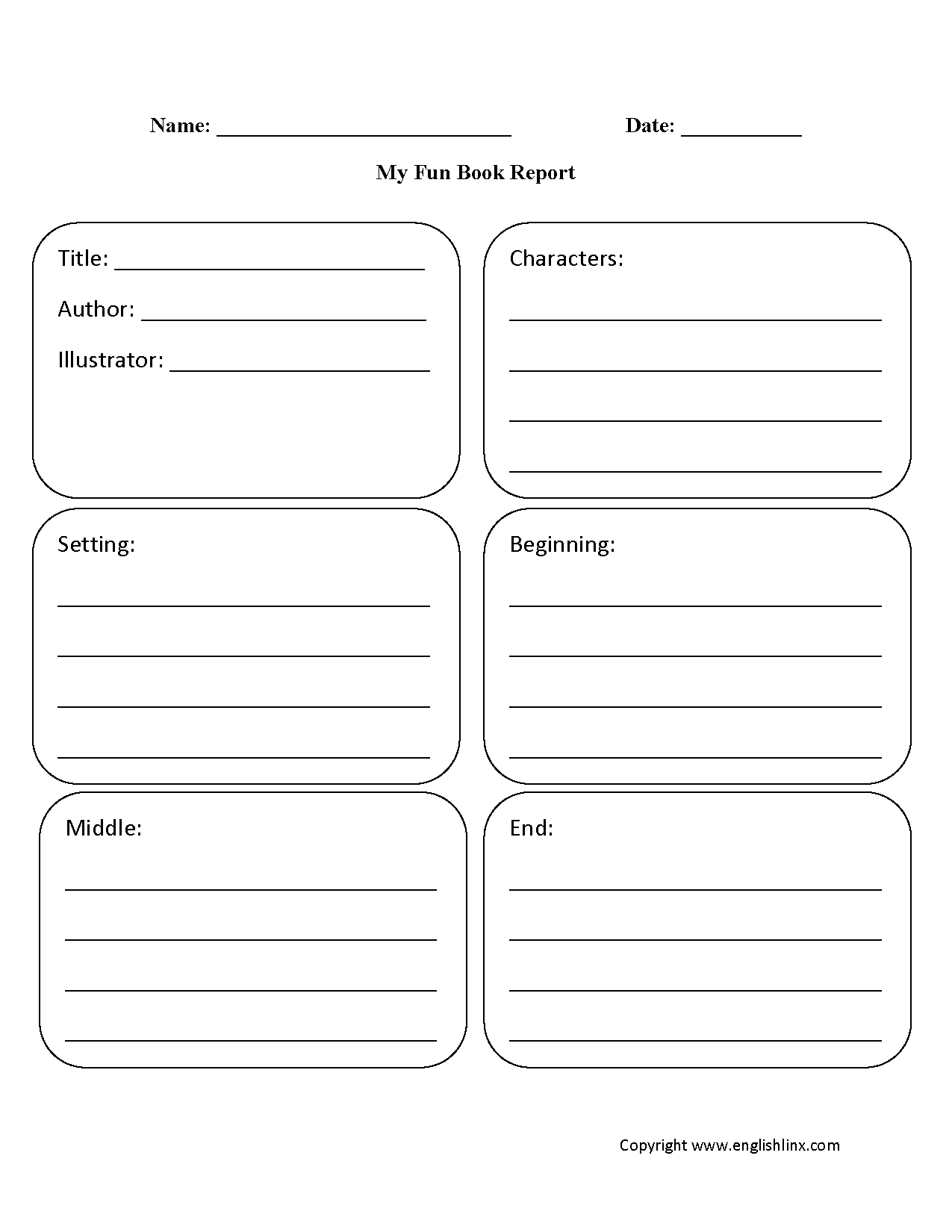 Englishlinx | Book Report Worksheets - Free Printable Book Report Forms For Second Grade