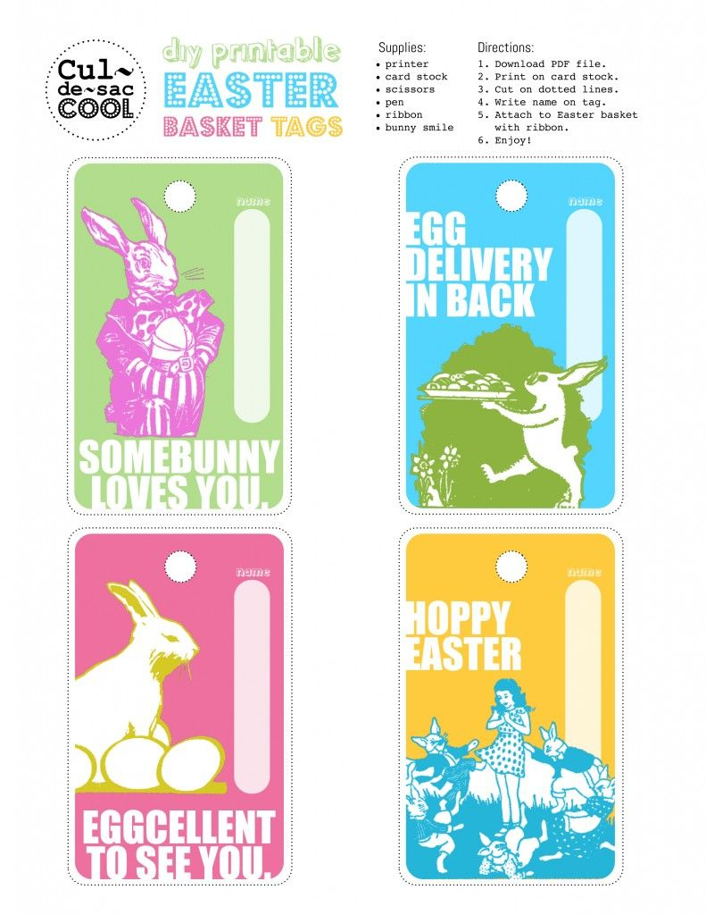 Every Cool Easter Basket Needs A Cool Tag. I&amp;#039;ve Got Just The Thing - Free Printable Easter Basket Name Tags