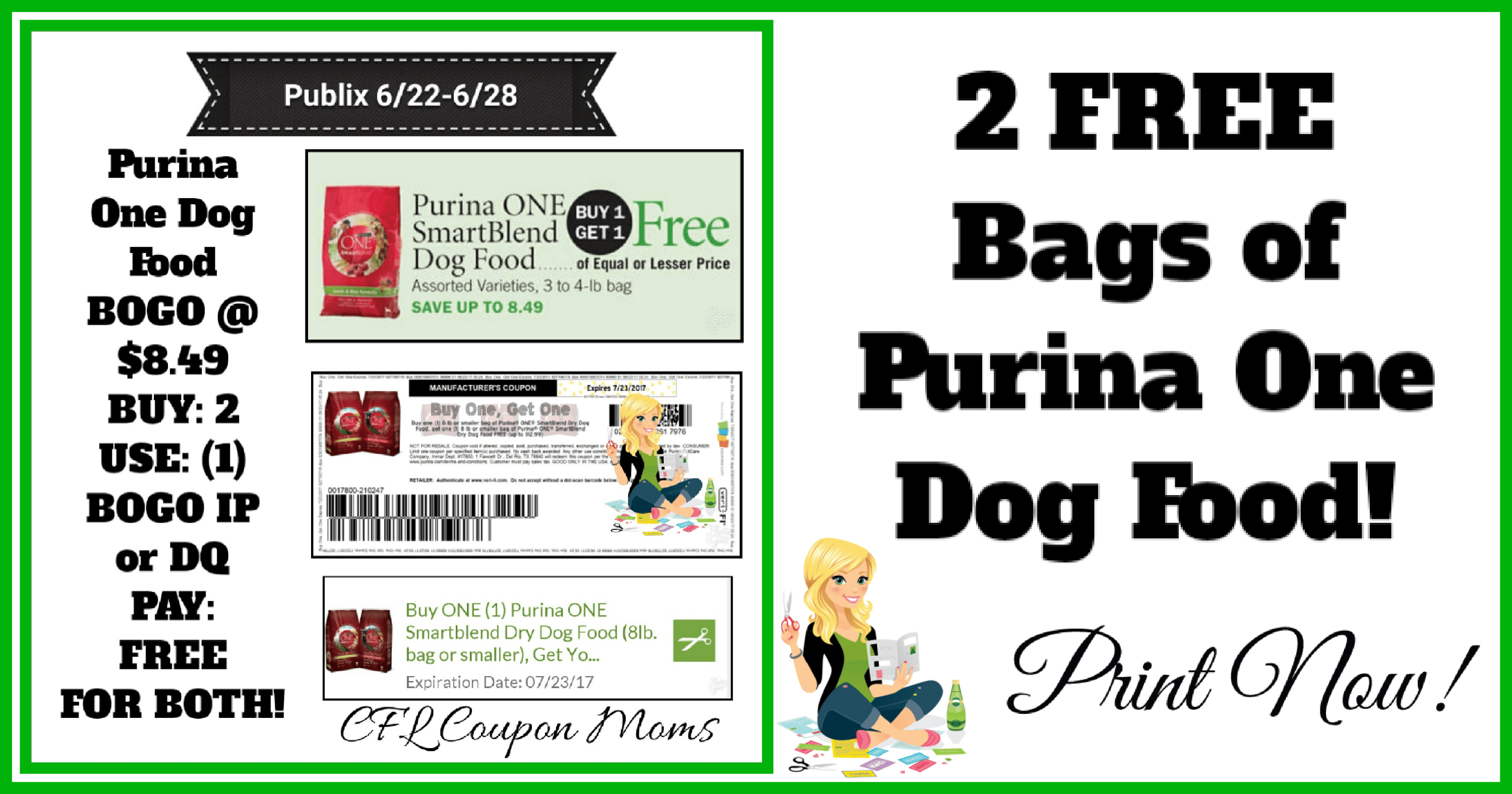 🐕publix🐕 Two (2) Free Bags Of Purina One Dog Food ~ 6/22-6/28 - Free Printable Coupons For Purina One Dog Food