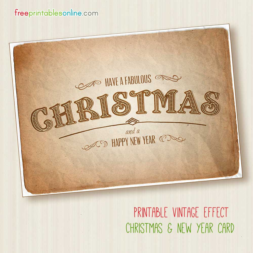 Fabulous Free Printable Vintage Christmas Card - Free Printable Cards Online