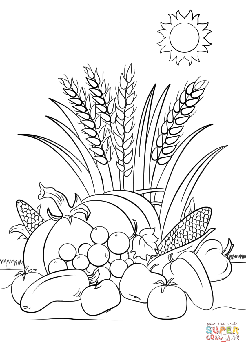 Fall Harvest Coloring Page | Free Printable Coloring Pages - Free Printable Fall Harvest Coloring Pages