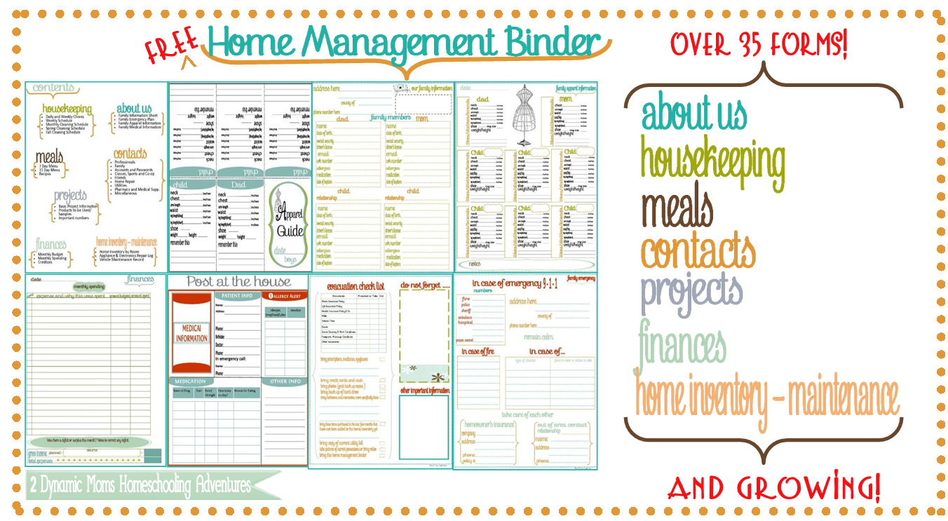 Family Home Binder - 6.9.kaartenstemp.nl • - Free Printable Home Organizer Notebook