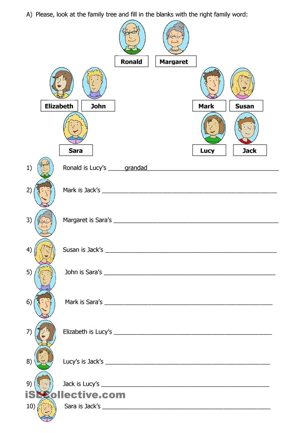 Family Tree | Free Esl Worksheets | Teaching And Esl | Pinterest - Free Printable English Lessons