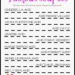 Famous Couples Bridal Shower Game (Free Printable) | Frugal And   Free Printable Bridal Shower Raffle Tickets