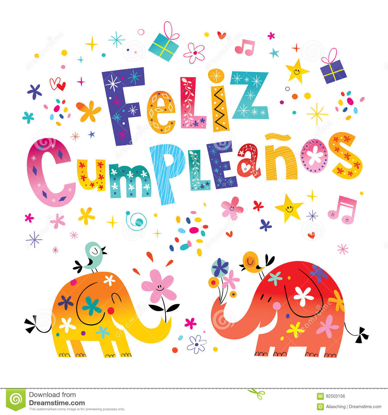 Feliz Cumpleanos Happy Birthday In Spanish Greeting Card Stock - Free Printable Happy Birthday Cards In Spanish