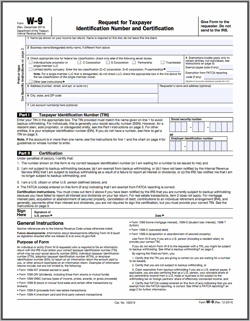 Fillable And Printable W 9 Form Form : Resume Examples - W9 Free Printable Form 2016