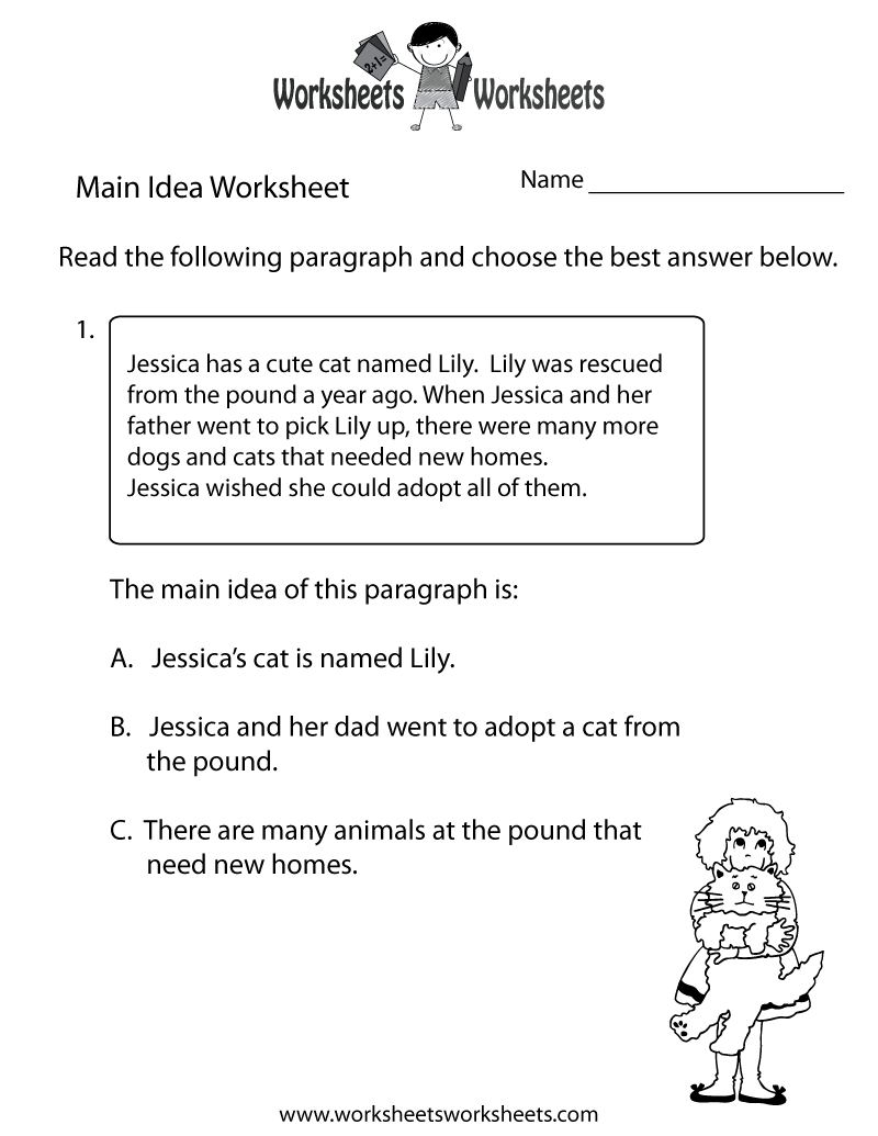 Finding The Main Idea Worksheet Printable | Main Idea | Pinterest - Free Printable Main Idea Worksheets