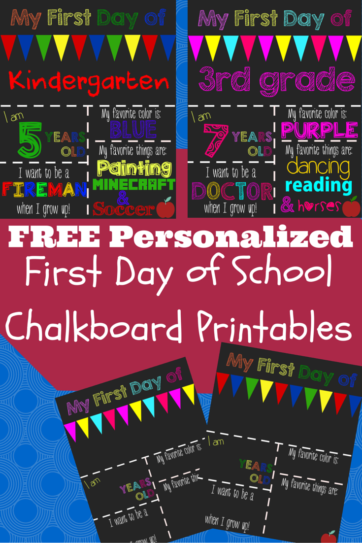 First Day Of School Printable Chalkboard Sign | Jill | Pinterest - Free Printable Back To School Signs