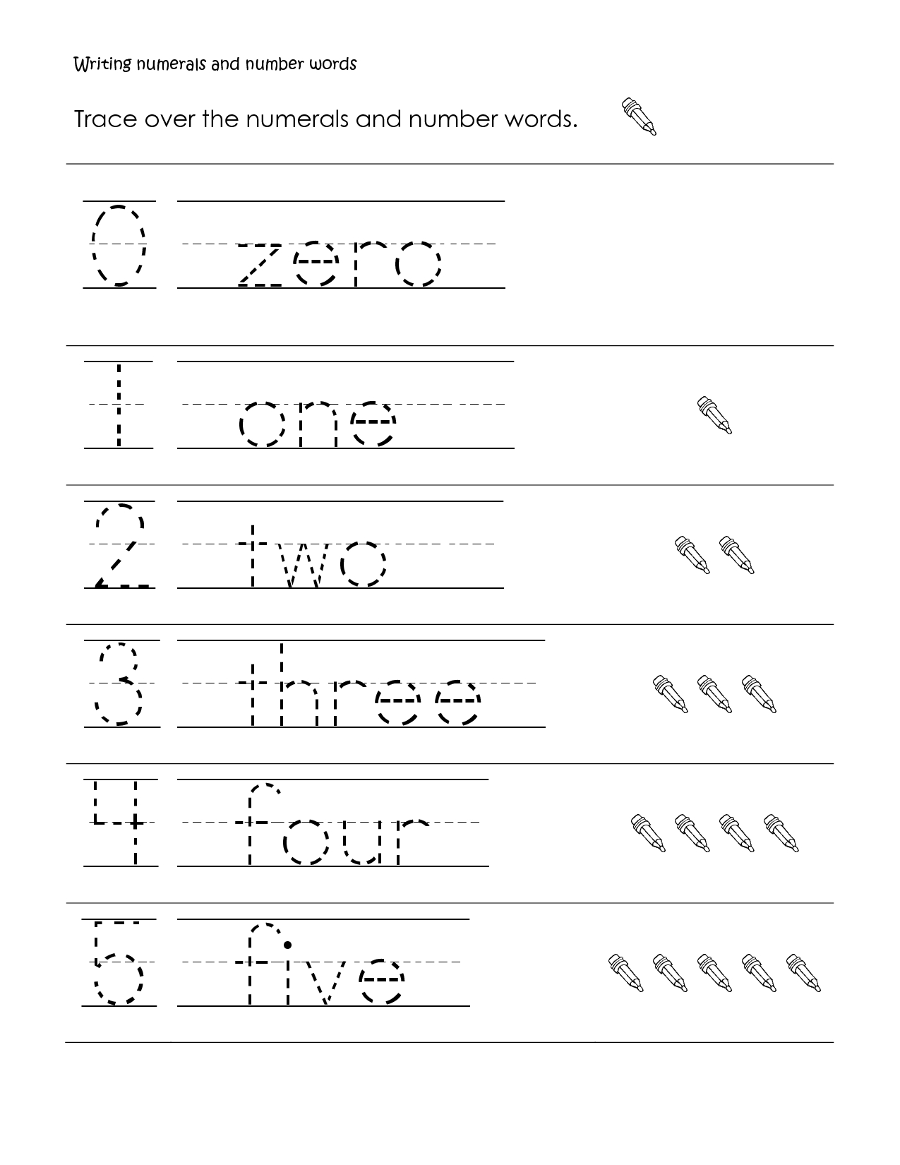 First Grade Math | First Grade Math Worksheet, Writing Numbers And - Free Printable Writing Worksheets