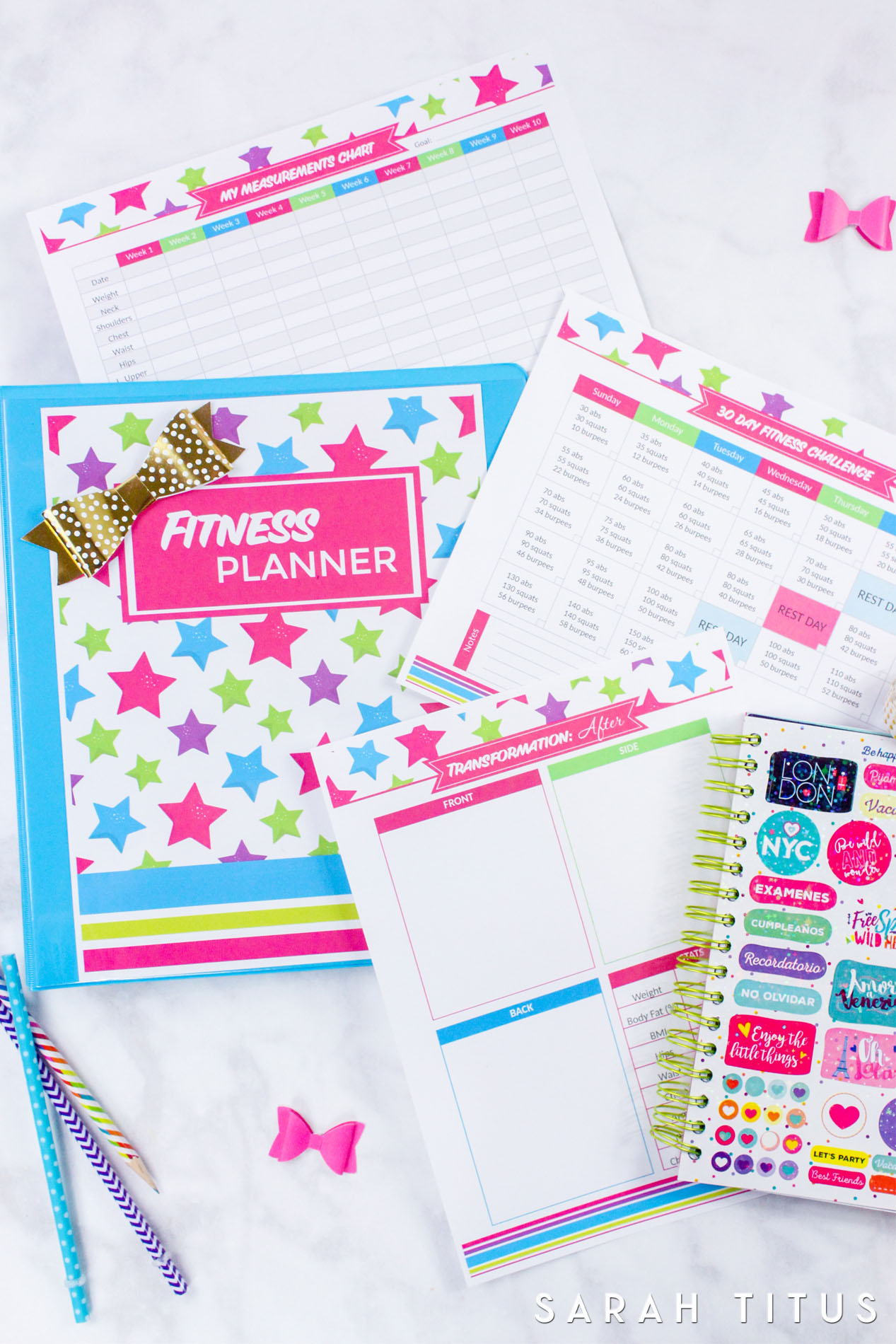 Fitness Planner - Sarah Titus - Free Printable Fitness Planner