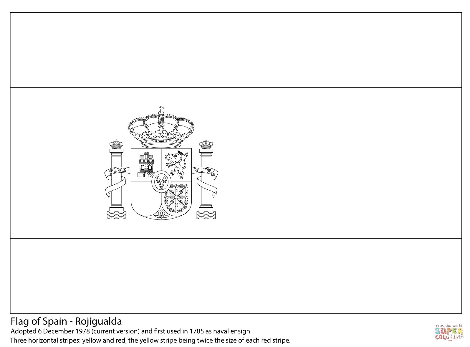 Flag Of Spain Coloring Page | Free Printable Coloring Pages - Free Printable Blank Flag Template