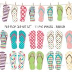 Flip Flop Printable Clipart   Free Printable Flip Flop Pattern