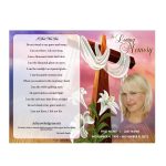 Floral Cross   Funeral Pamphlets   Free Printable Memorial Card Template