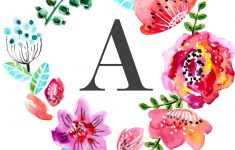 Floral Monogram Free Printable | Wall Art Printables | Monogram Wall - Free Printable Wall Decor