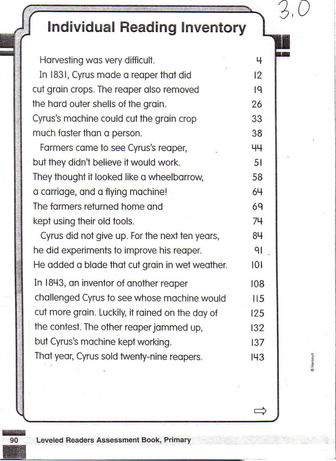 Fluency Passages - Buford Academy - Free Printable Reading Assessment Test