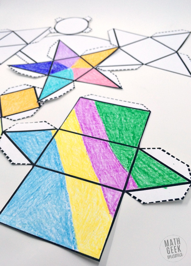 Foldable 3D Shapes (Free Printable Nets!) - Free Printable Geometric Shapes