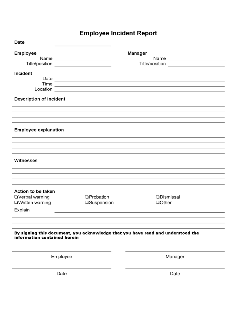 Form: Printable Injury Form Template. Injury Form Template - Free Printable Incident Report Form