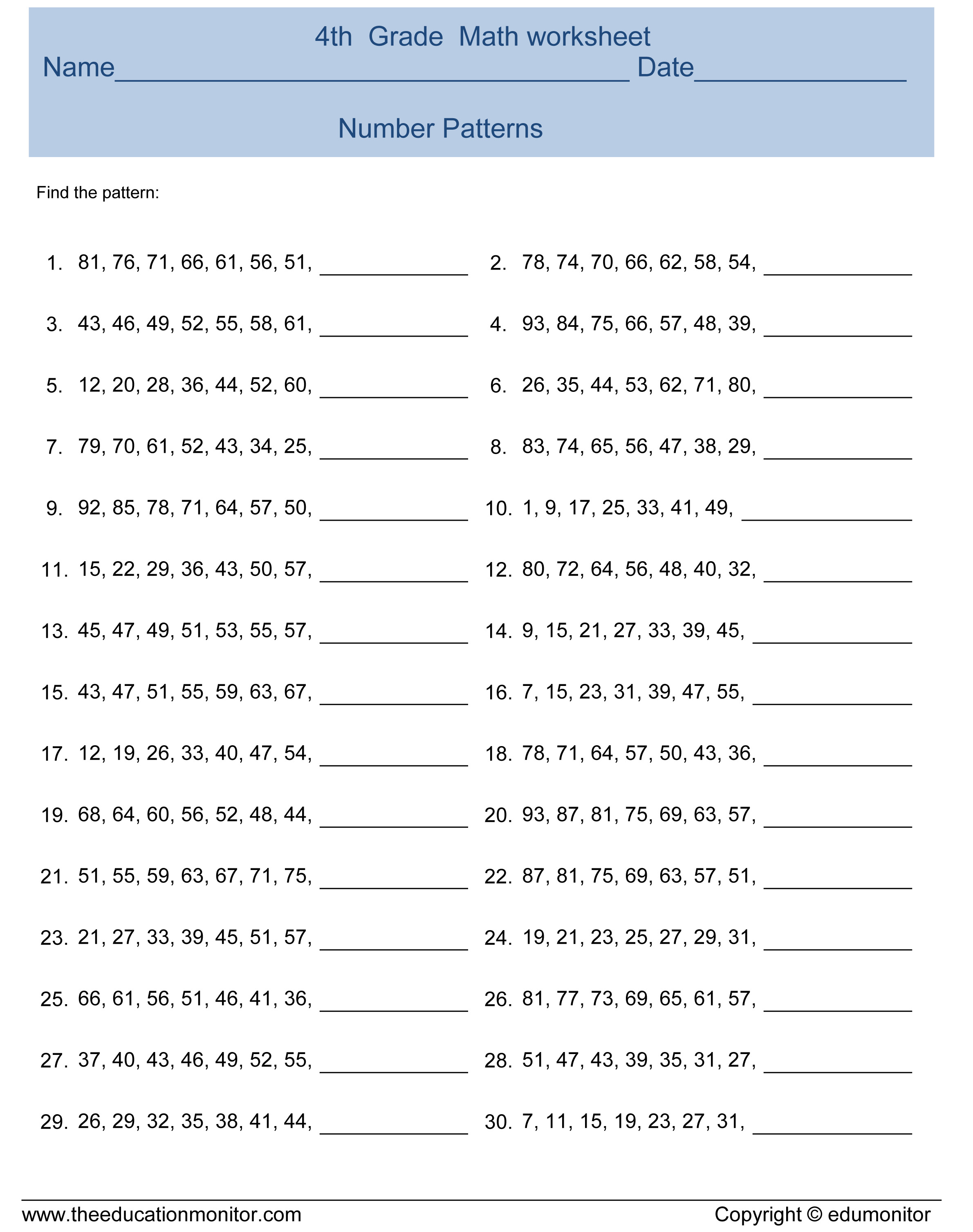 Fourth Grade Common Core Math Worksheets - Free Printable Math Worksheets For 4Th Grade