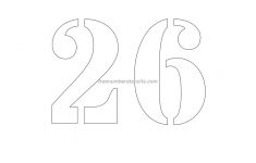Free 8 Inch 26 Number Stencil – Freenumberstencils – Free Printable Fancy Number Stencils
