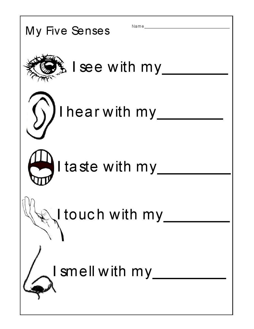 Free Activity Sheets For Kids Printable | Enkkua | Pinterest - Free Printable Worksheets Kindergarten Five Senses