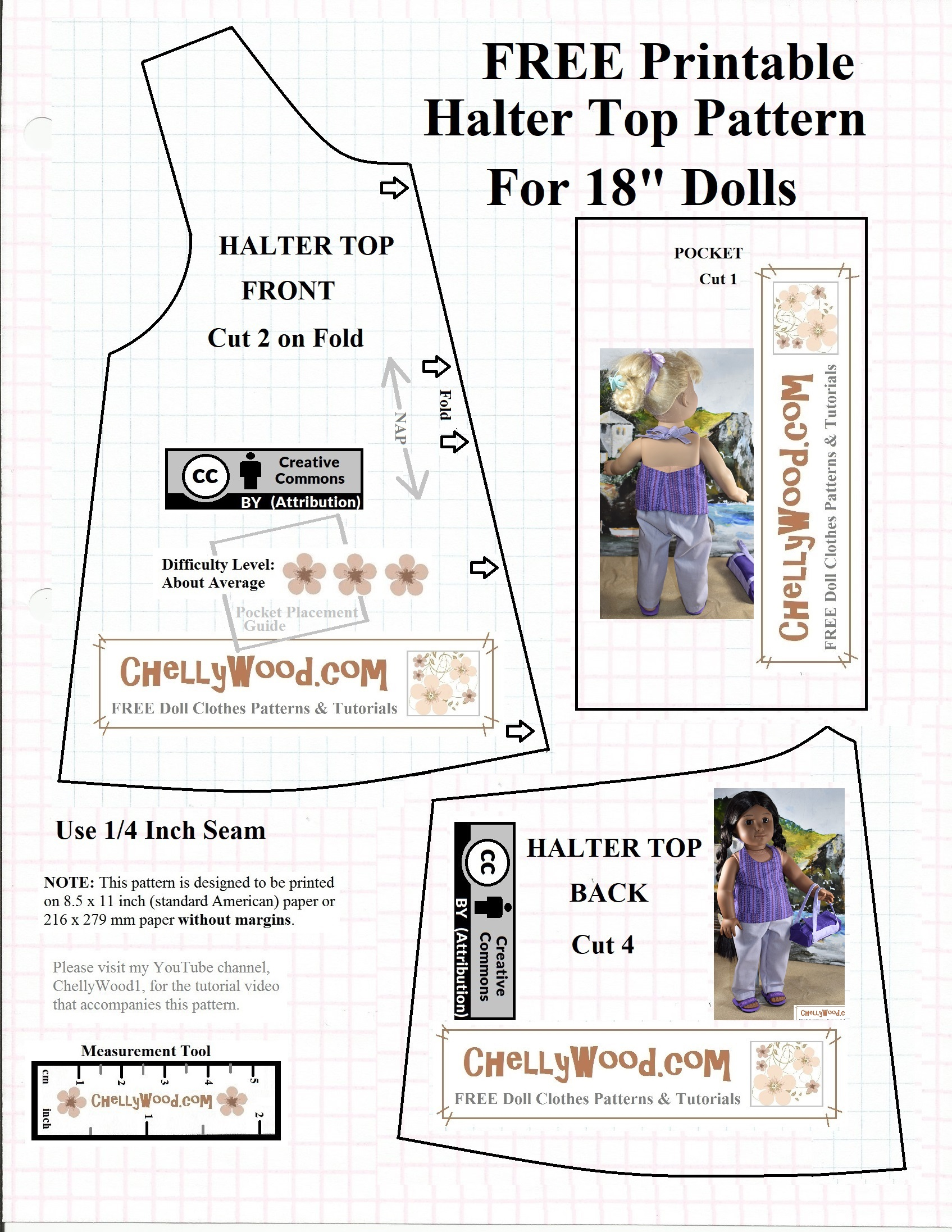 Free #agdoll Summer Shirt Pattern @ Chellywood #sewing 4#dolls - American Girl Doll Clothes Patterns Free Printable