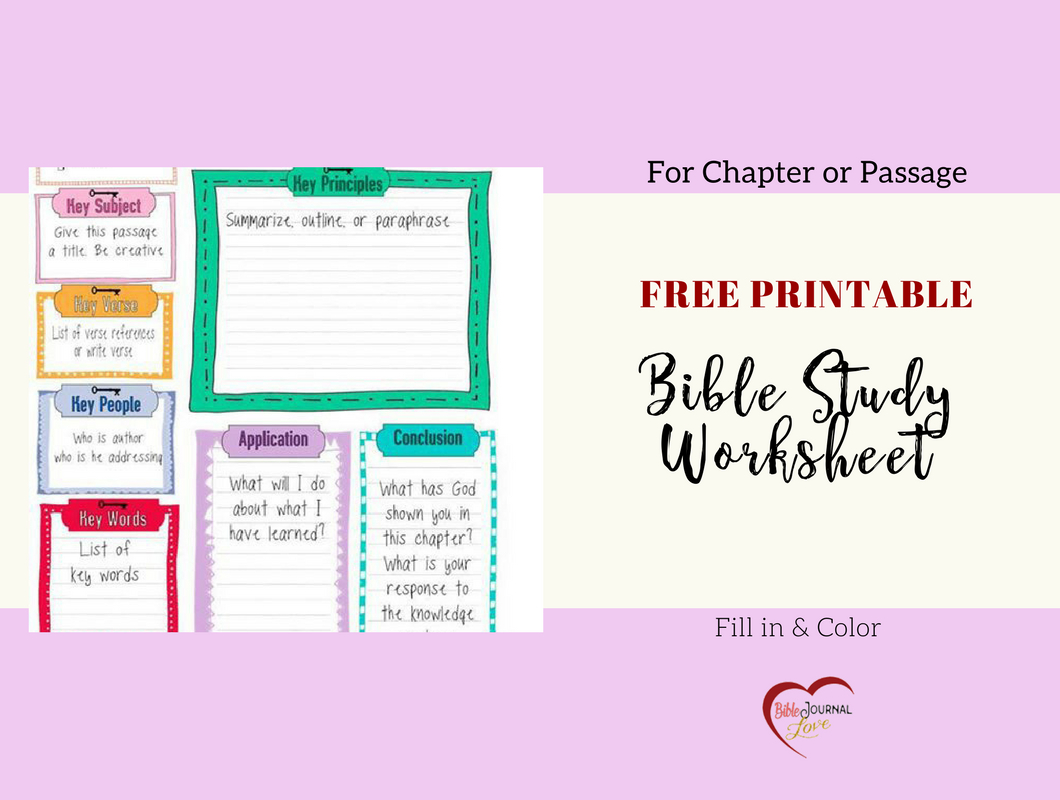 Free Bible Journal Key Worksheet – Bible Journal Love - Free Printable Bible Study Lessons Genesis