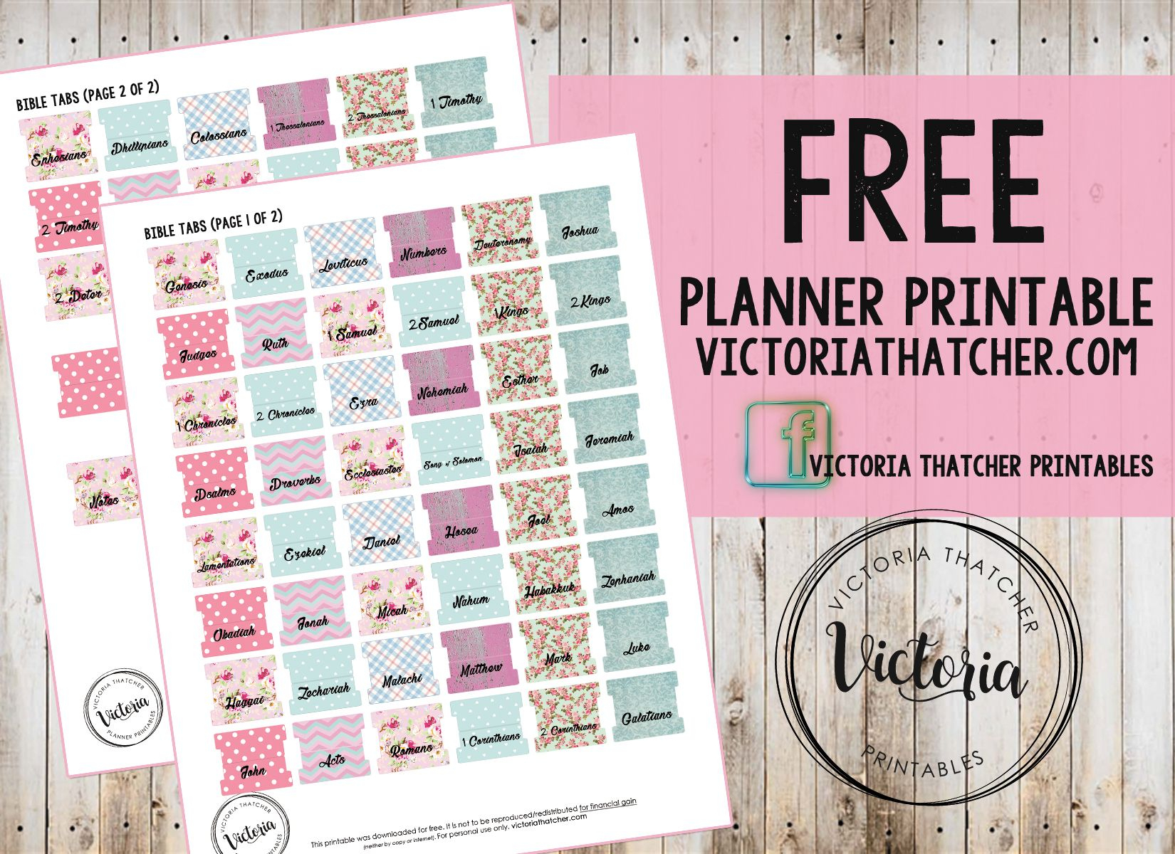 Free Bible Tabs Printables. Victoria Thatcher | Home Management - Free Printable Books Of The Bible Tabs