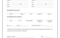 Free Boat &amp; Trailer Bill Of Sale Form - Download Pdf | Word - Free Printable Bill Of Sale For Trailer