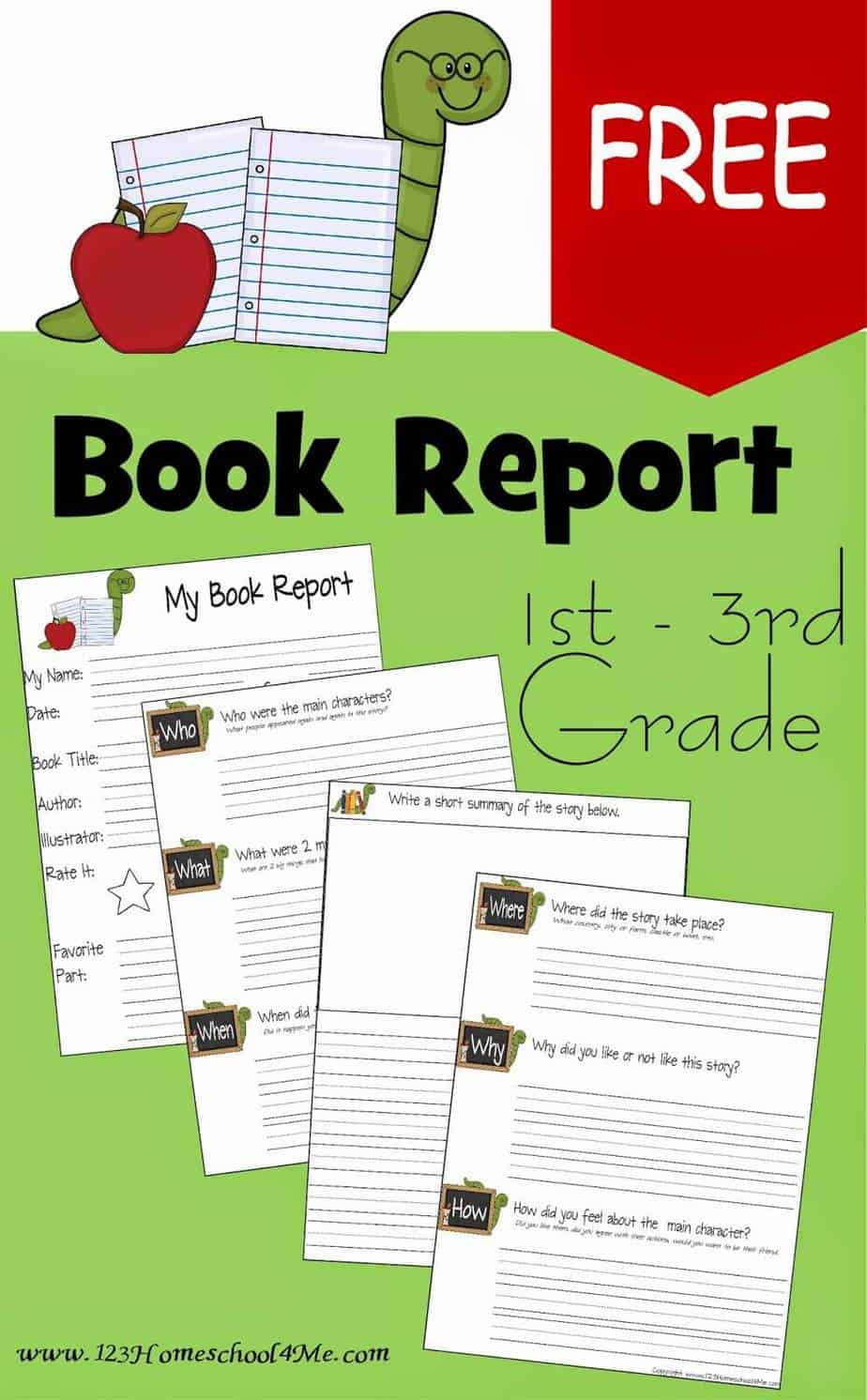 Free Book Report Template | 123 Homeschool 4 Me - Free Printable Book Report Forms