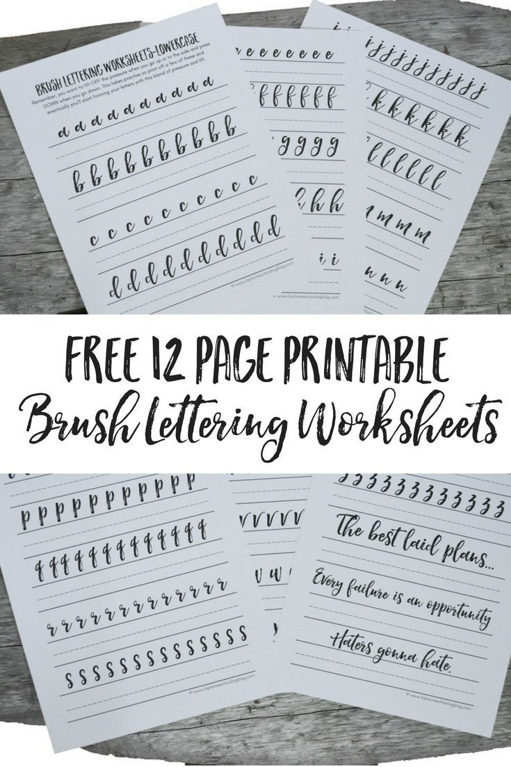 Free Brush Lettering Worksheets | Lettering | Pinterest | Brush - Free Printable Calligraphy Worksheets