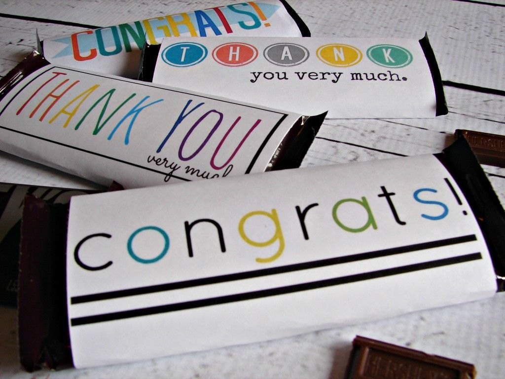 Free Candy Bar Wrapper Thank You (And Congrats) Printables | Just My - Free Candy Wrapper Printable