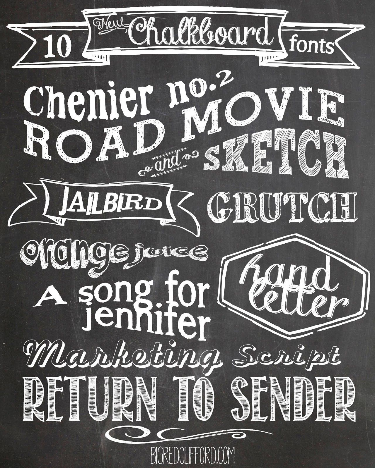 Free Chalkboard Fonts And Free Printable | Chalk And Chalk Marker - Free Printable Fonts