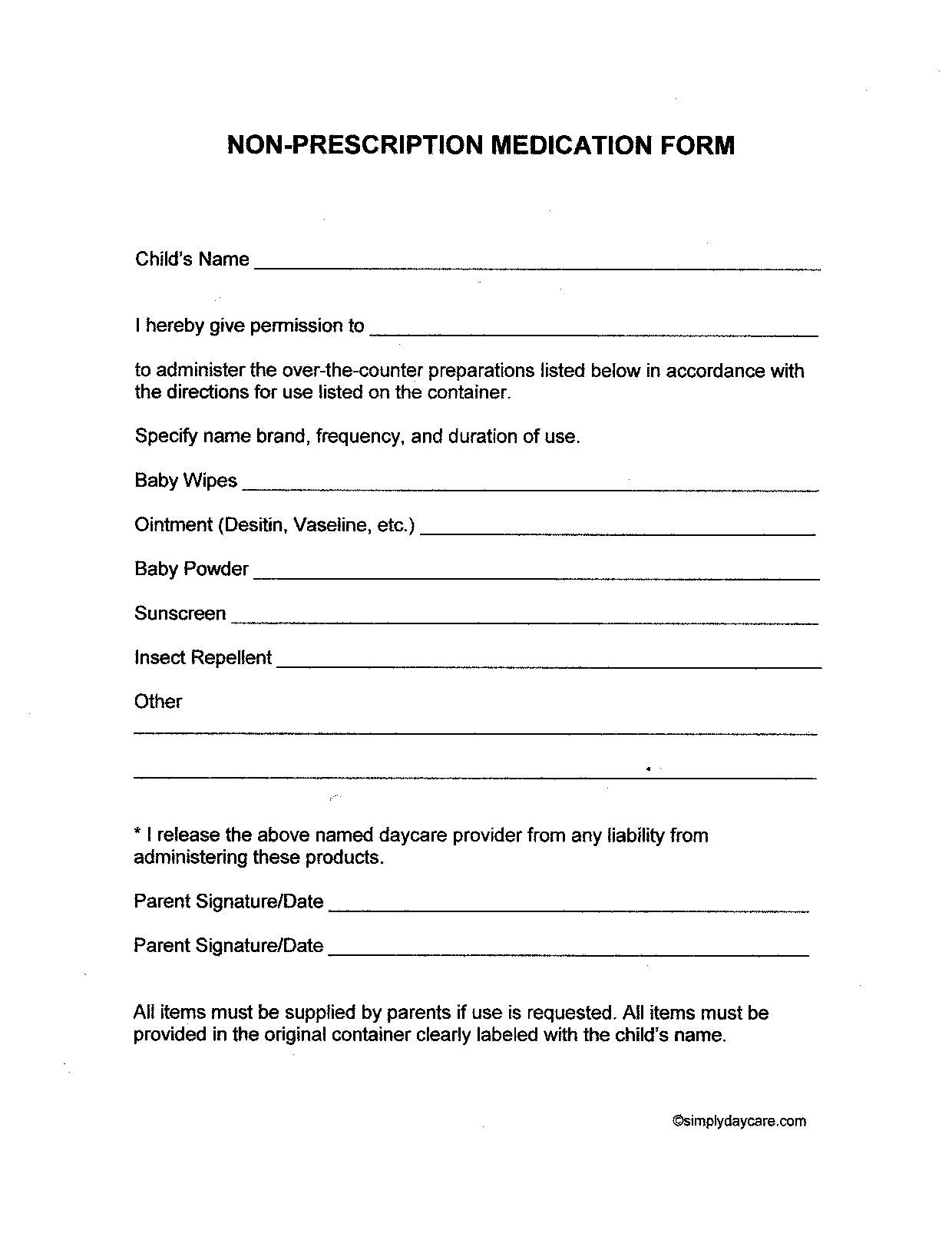 Free Child Care Forms To Make Starting Your Daycare Even Easier - Free Printable Daycare Forms For Parents