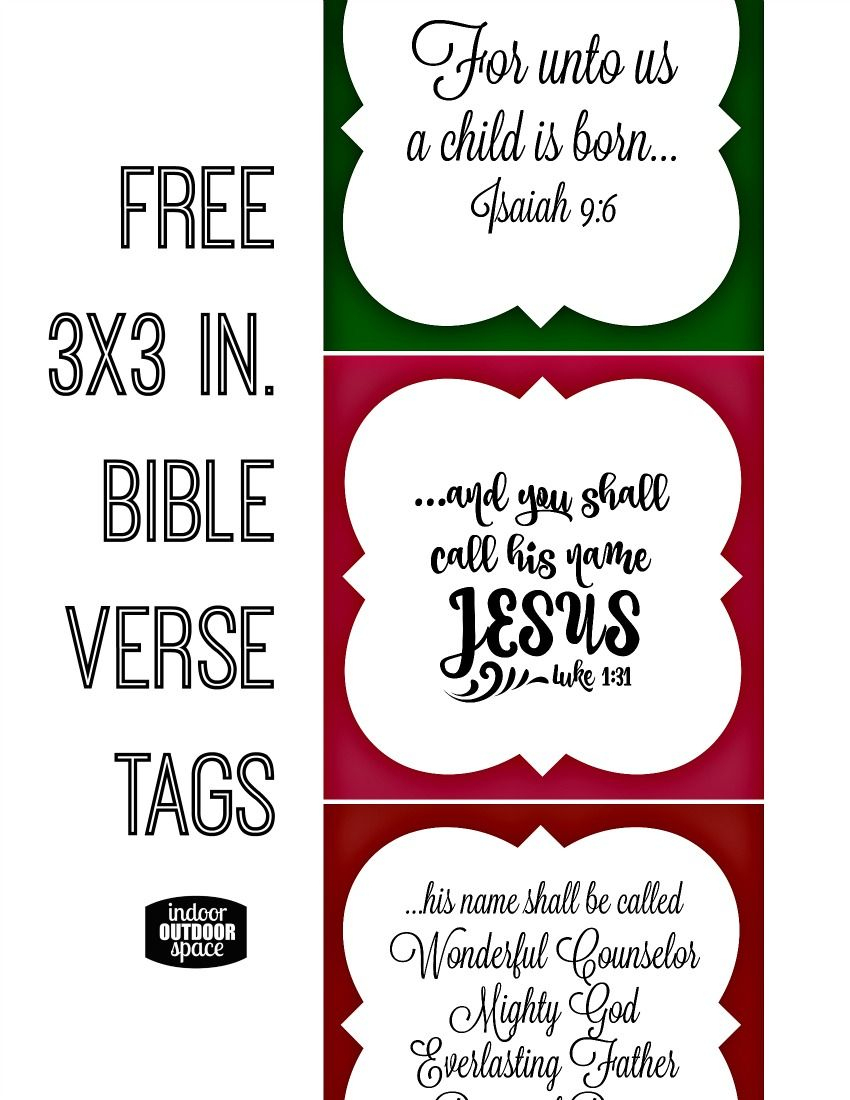Free Christmas Bible Verse Printable Tagsshalana | Digital - Free Printable Bible Verse Labels
