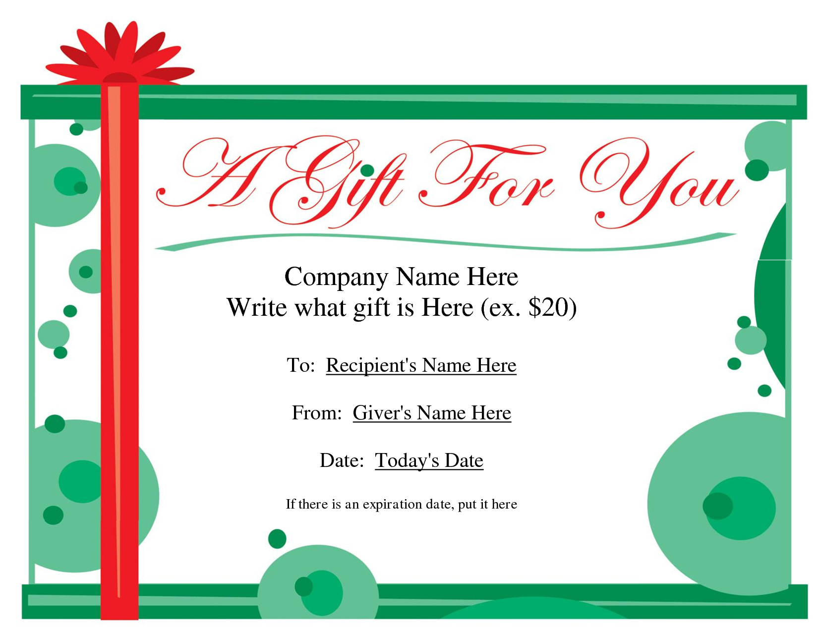 Free Christmas Gift Certificate Templates | Ideas For The House - Free Printable Gift Certificates